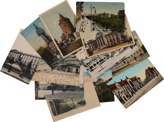 Лот из 14 открыток видов западных регионов Российской империи: